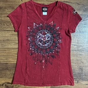 Harley-Davidson (VA) ~ Red ~ Women’s X-Large ~ Lafayette Indiana Dark ~ T-Shirt